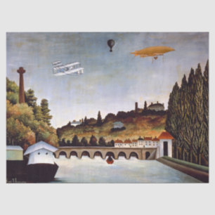 Papel De Seda Henri Rousseau - puente de Sèvres y colinas de Cla