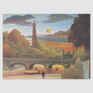 Papel De Seda Henri Rousseau - Seine y la Torre Eiffel en Sunset