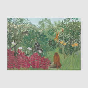 Papel De Seda Henri Rousseau - Selva Tropical con Monos