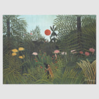 Henri Rousseau | Selva virgen con puesta de sol