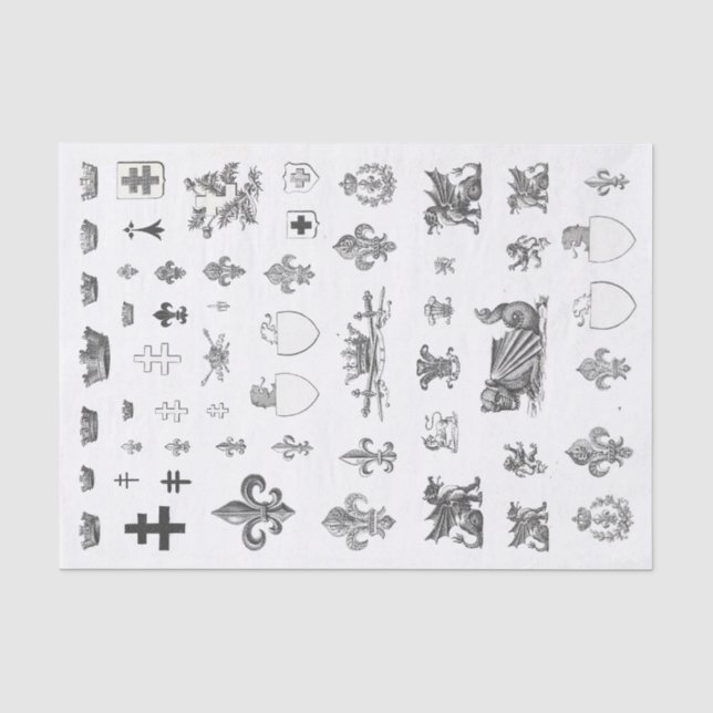 Papel De Seda Heraldry Fleur de Lis Tissue (Anverso)
