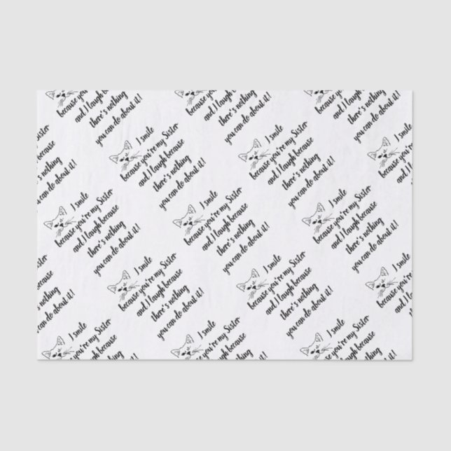 Papel De Seda Hermana divertida dice Cita Gato De Invierno (Anverso)