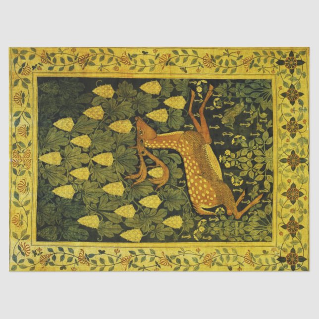 Papel De Seda HERMANO CAÍDA,ÁRBOL DE CESTÚA DE FLORES Amarillo v (Anverso)