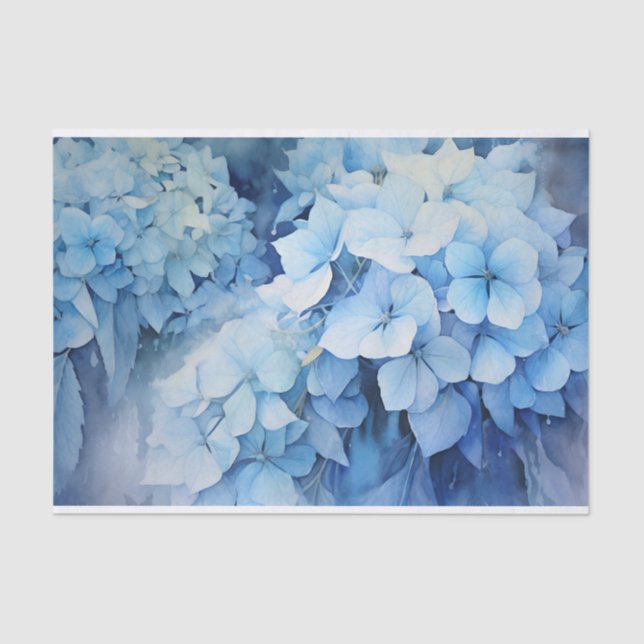 Papel De Seda Hermosa acuarela Hydrangea Decoupage (Anverso)