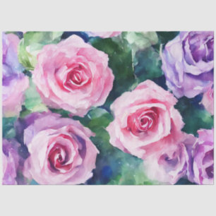 Papel De Seda Hermosa acuarela rosa rosa rosa colección popular