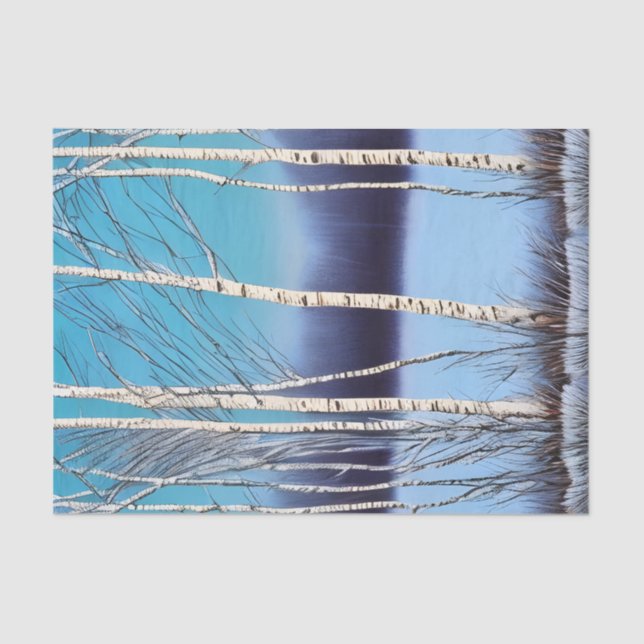 Papel De Seda Hermosa Birch de Invierno (Anverso)