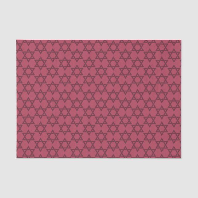 Papel De Seda Hermosa Burgundy Hanukkah (Anverso)