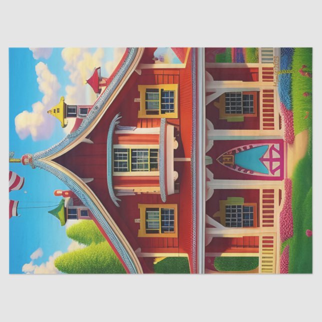 Papel De Seda Hermosa casa rural (Anverso)