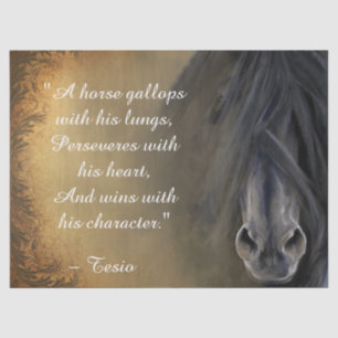 Papel De Seda Hermosa cita Inspiradora del caballo negro