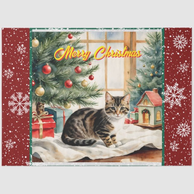 Papel De Seda Hermosa colección antigua de Navidades de vacacion (Anverso)