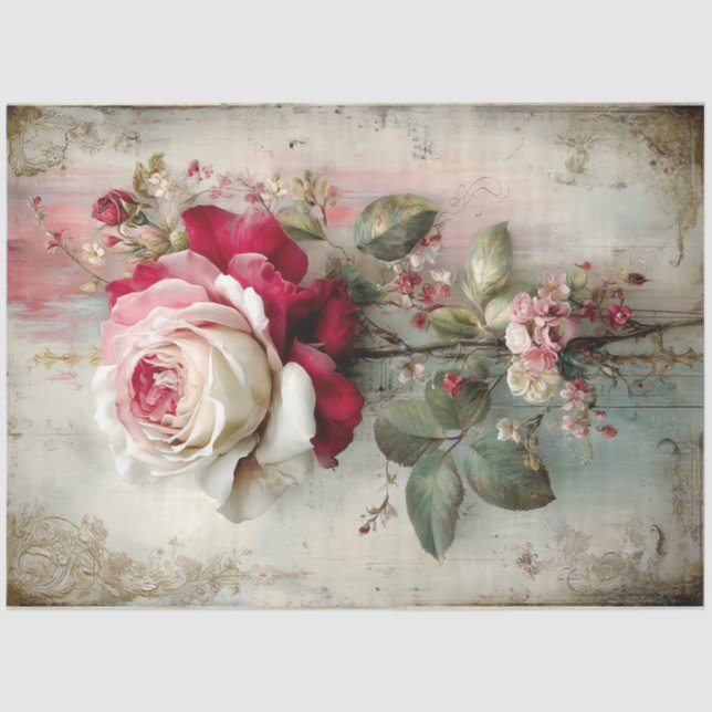 Papel De Seda Hermosa colección de belleza Rosa (Anverso)