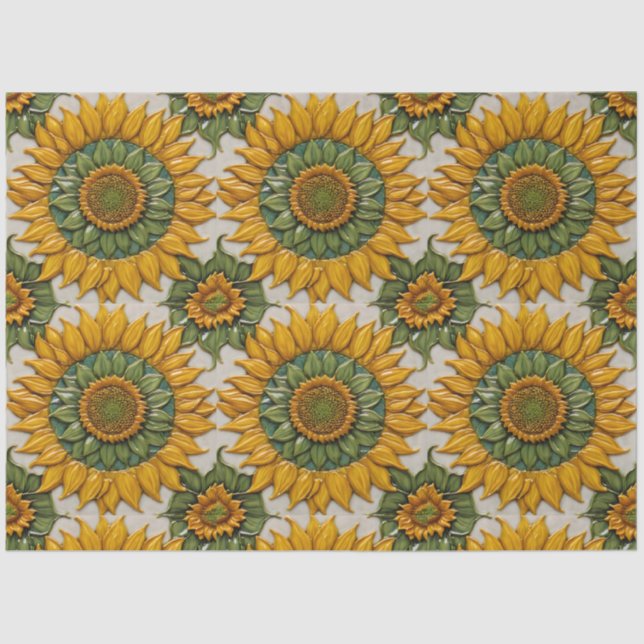 Papel De Seda Hermosa colección popular de girasoles (Anverso)