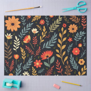 Papel De Seda Hermosa Colección Popular Floral Vintage