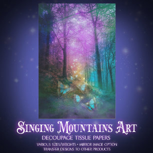 Papel De Seda Hermosa Decoración de Mariposas Forestales Encanta