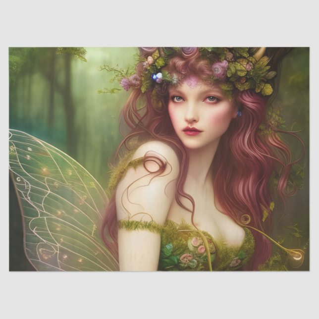 Papel De Seda Hermosa fantasía Hada Princesa Decoupage (Anverso)