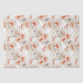 Papel De Seda Hermosa Feminine Peach Red Floral