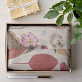 Papel De Seda Hermosa Floral Presionada