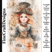 Hermosa Joven Steampunk AN8 Decoupage