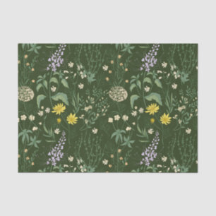 Papel De Seda Hermosa Mixed Pastel Wildflowers Green