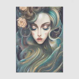 Papel De Seda Hermosa Mujer Fantasía