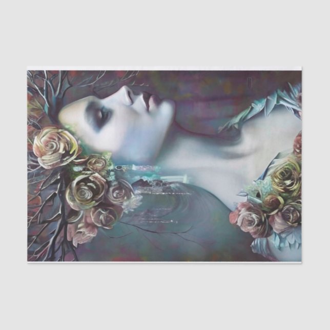 Papel De Seda Hermosa mujer gótica (Anverso)