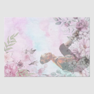 Papel De Seda Hermosa página de mujeres con flores de corazón