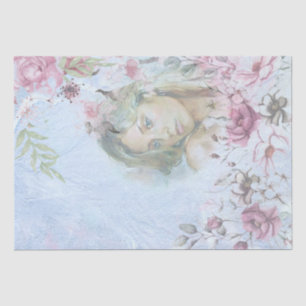 Papel De Seda Hermosa página de mujeres con flores de corazón
