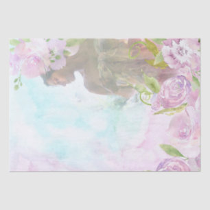 Papel De Seda Hermosa página de mujeres con flores de corazón