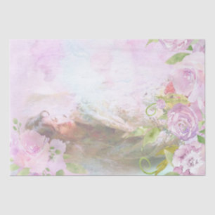 Papel De Seda Hermosa página de mujeres con flores de corazón