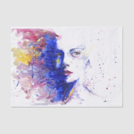 Papel De Seda Hermosa pintura retrato de un resumen de mujeres
