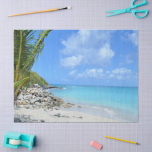 Papel De Seda Hermosa playa tropical turquesa