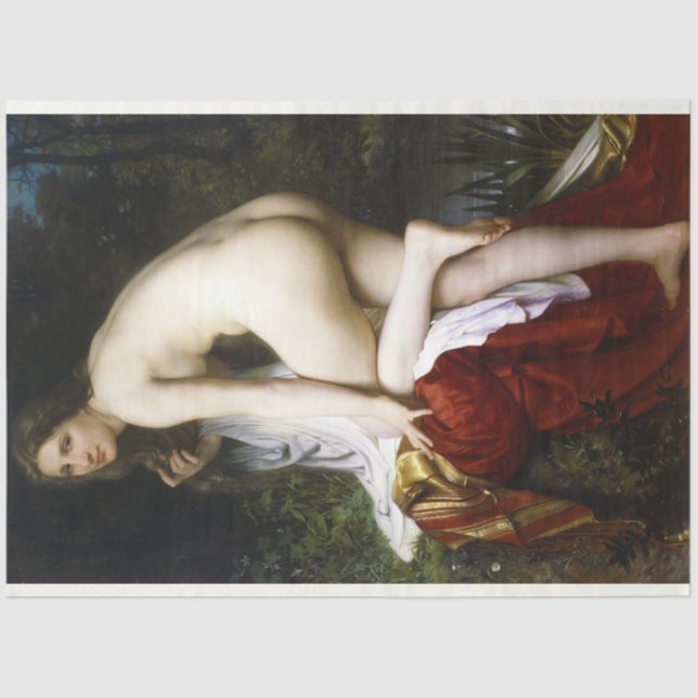 Papel De Seda Hermosa pluma femenina (por Bouguereau) (Anverso)