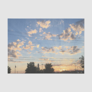Papel De Seda Hermosa puesta de sol y nubes