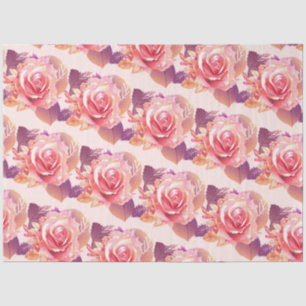 Papel De Seda Hermosa rosa rosa simple