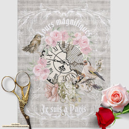 Papel De Seda Hermosa textura vintage moderna rosa Francia