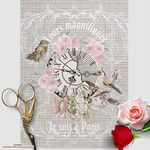 Papel De Seda Hermosa textura vintage moderna rosa Francia