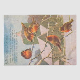 Papel De Seda Hermosas aves en una sucursal de saludos de Navida