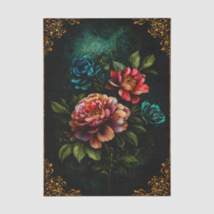 Papel De Seda Hermosas Flores de Jardín en Acuarela Decoupage 