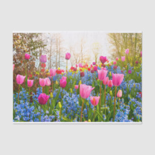 Papel De Seda Hermosas flores de primavera - Tulipanes y jacinto