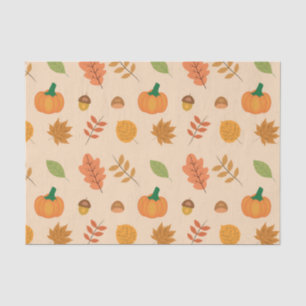Papel De Seda Hermosas hojas de otoño y calabazas naranjas