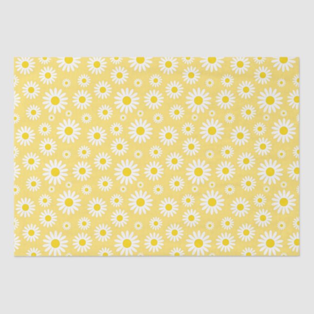 Papel De Seda Hermosas Margaritas Blancas de Primavera sobre Ama (Anverso)