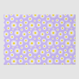 Papel De Seda Hermosas Margaritas Blancas de Primavera sobre Mor