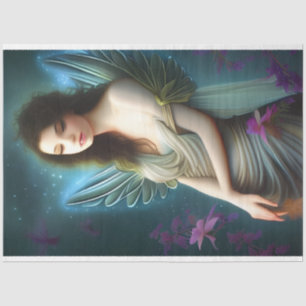 Papel De Seda Hermoso ángel vintage flores descarriadas decoupag