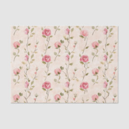 Papel De Seda Hermoso baño de novia floral de rosas rosadas crem