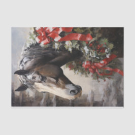 Papel De Seda Hermoso caballo con Navidades de la guirnalda del 