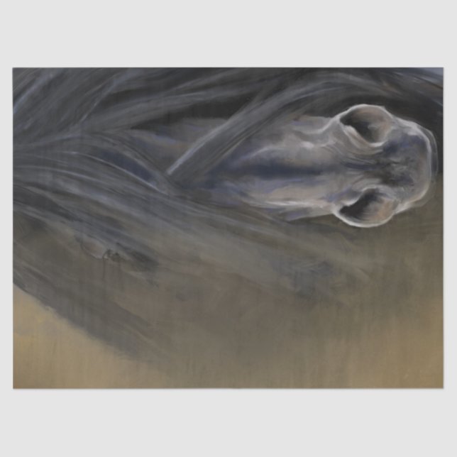 Papel De Seda Hermoso caballo negro (Anverso)