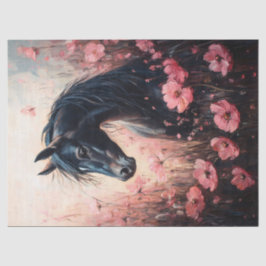 Papel De Seda Hermoso caballo Rubor Pink Wildflowers Decoupage