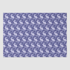 Papel De Seda Hermoso Conejo Azul y Blanco Oscuro Dedham Delft