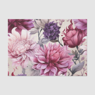 Papel De Seda Hermoso conjunto de grandes flores botánicas