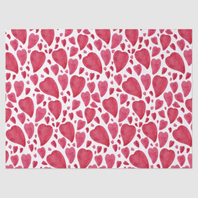 Papel De Seda Hermoso Corazón de Acuarela  (Anverso)